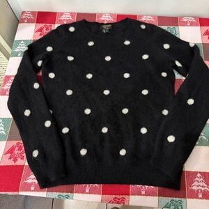 Charter Club Black and White Polka Dot Cashmere Sweater